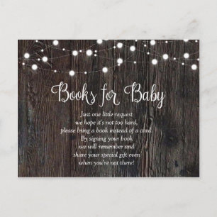 Baby braut rustikale Babyparty-Bücher für Baby Einladungspostkarte