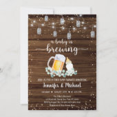 Baby braut rustikale String Lights Babydusche Einladung (Vorderseite)