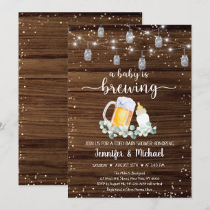 Baby braut rustikale String Lights Babydusche Einladung