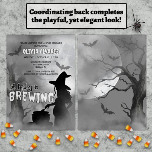 Baby braut Spooky Hexendusche Einladung