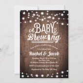 Baby braut String Lights Rustic Baby Shower Einladung (Vorderseite)