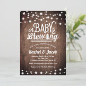 Baby braut String Lights Rustic Baby Shower Einladung (Stehend Vorderseite)