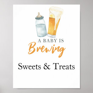 Baby braut Süßigkeiten und Leckereien Babydusche Poster