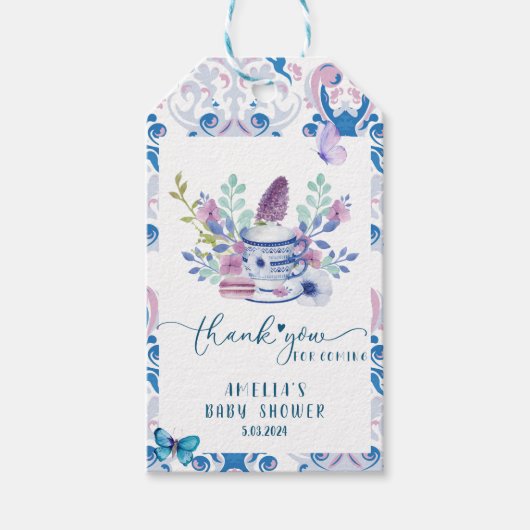 Baby Braut Tee Party Babydusche Danke Geschenkanhänger (Vorderseite)