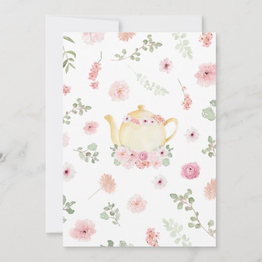 Baby Braut Tee Party Dusche Einladung (Rückseite)