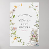 Baby Braut Wildblume Tea Baby Dusche Empfang Poster (Vorne)