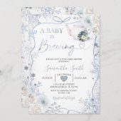 Baby braut Winter Snow Baby Dusche Ribbon Bow Einladung (Vorne/Hinten)