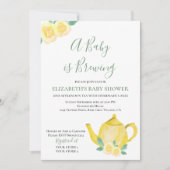 Baby braut Yellow Teapot Baby Dusche Einladung (Vorderseite)