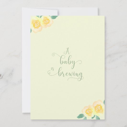 Baby braut Yellow Teapot Baby Dusche Einladung (Rückseite)