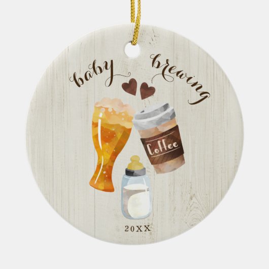 Baby Break Coffee, Beer & Baby Bottle Toast Keramik Ornament (Vorne)