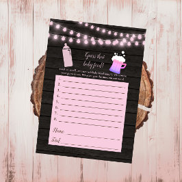 Baby Breaking Pink Guess The Baby Food Dusche Game Einladung