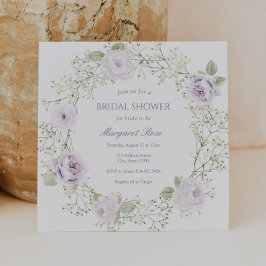 Baby Breath and Purple Roses Bridal Shower Einladung