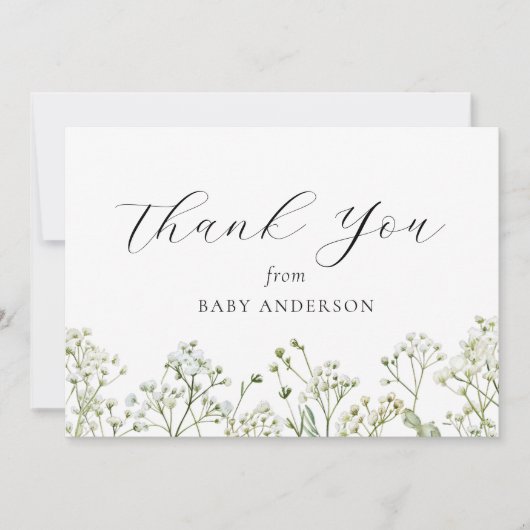 Baby Breath Baby Dusche Dankeskarte (Vorderseite)
