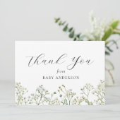 Baby Breath Baby Dusche Dankeskarte (Stehend Vorderseite)