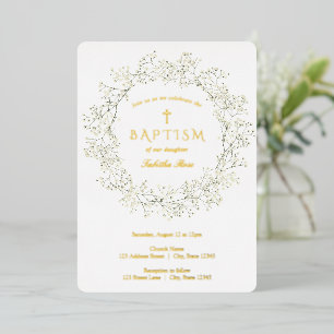 Baby-Breath-Blumen-Tauf-Einladung Folieneinladung