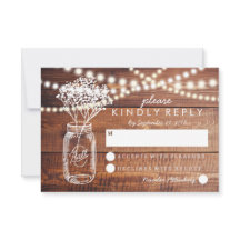 BABY BREATH RUSTISCHES LAND MASON JAR WEDDING RSVP