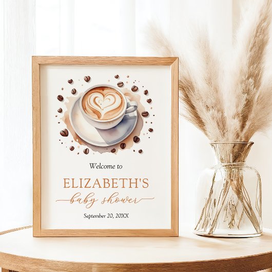 Baby Brechen Coffee Baby Dusche Begrüßungszeichen Poster