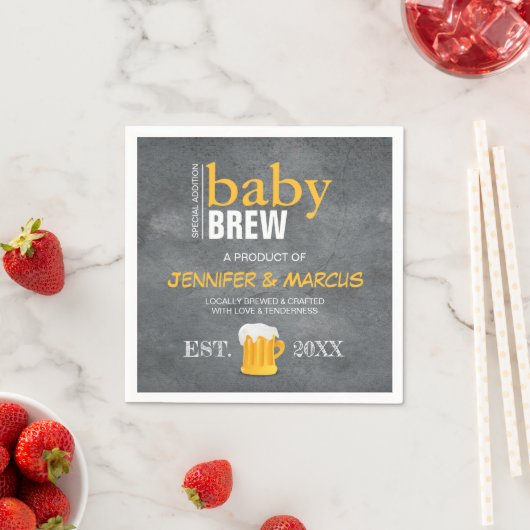 Baby Brew Beer Bottle Baby Dusche Napkins Serviette (Beispiel)