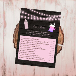 Baby Brew oder Pink unter Baby Dusche Spiel Einladung