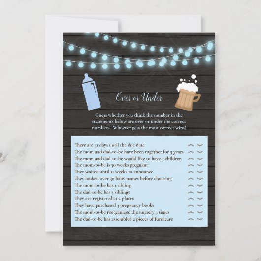 Baby Brew oder unter Baby Shower Game Einladung (Vorderseite)