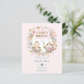 Baby Brewing Baby Shower Ankündigung Tee Party (Stehend Vorderseite)