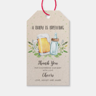 Baby Brewing Baby Shower Danke Tag Greenery Geschenkanhänger