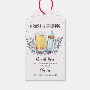 Baby Brewing Baby Shower Danke Tag Greenery Geschenkanhänger