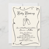 Baby Brewing Beer Couple Dusche Einladung (Vorderseite)