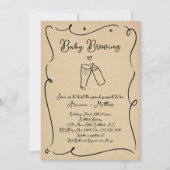 Baby Brewing Beer Couple Dusche Einladung (Vorderseite)