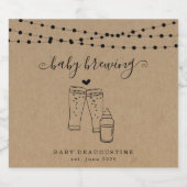Baby Brewing Beer Couple's Baby Shower Bierflaschenetikett (Einzelnes Label)