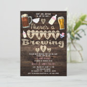 Baby Brewing Beer Party Daddy to Be Couples Dusche Einladung (Stehend Vorderseite)