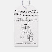 Baby Brewing Beer Toast Danke - Rustic Kraft Geschenkanhänger (Rückseite)