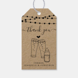 Baby Brewing Beer Toast Danke - Rustic Kraft Geschenkanhänger