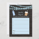 Baby Brewing Blue rät das Baby Food Dusche Spiel Einladung (Vorderseite)