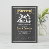 Baby Brewing Chalkboard Babydusche Einladung (Stehend Vorderseite)