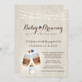 Baby Brewing Coffee or Tea Gender Reveal Party Inv Einladung (Vorne/Hinten)