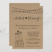 Baby Brewing Couple's Triplets Baby Shower Einladung (Vorne/Hinten)
