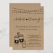 Baby Brewing Couple's Twins Baby Shower Einladung (Vorne/Hinten)