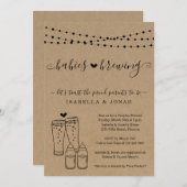 Baby Brewing Couple's Twins Baby Shower Einladung (Vorne/Hinten)