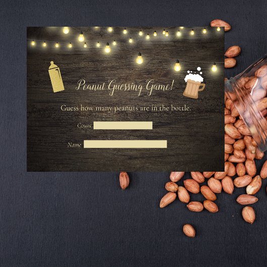 Baby Brewing Gold Guessing Game Baby Dusche Begleitkarte