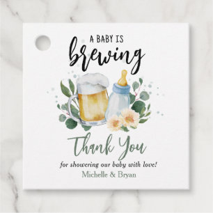 Baby Brewing Greenery Baby Dusche Vielen Dank Geschenkanhänger