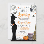 Baby Brewing Halloween Baby Shower Einladung (Vorderseite)