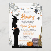Baby Brewing Halloween Baby Shower Einladung (Vorne/Hinten)