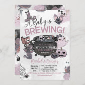 Baby Brewing Hallowen Baby Shower Einladung (Vorne/Hinten)