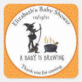 Baby Brewing Hexendusche Danke Halloween Quadratischer Aufkleber (Vorderseite)