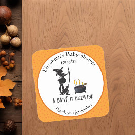 Baby Brewing Hexendusche Danke Halloween Quadratischer Aufkleber