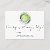 Baby Brewing Matcha Wie groß ist Mama's Bauch Begleitkarte (Vorderseite)