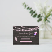 Baby Brewing Pink Guessing Game Baby Dusche Begleitkarte (Stehend Vorderseite)