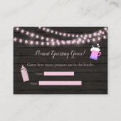 Baby Brewing Pink Guessing Game Baby Dusche Begleitkarte (Vorderseite)