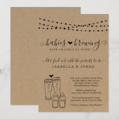 Baby Brewing Twins Couple's Gender Reveal Party Einladung (Vorne/Hinten)